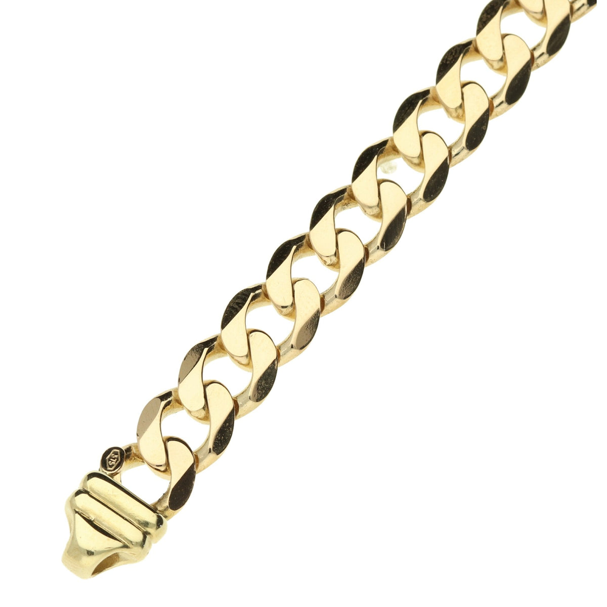 9ct Yellow Gold Flat Curb Bracelet 8'' - 20.5g