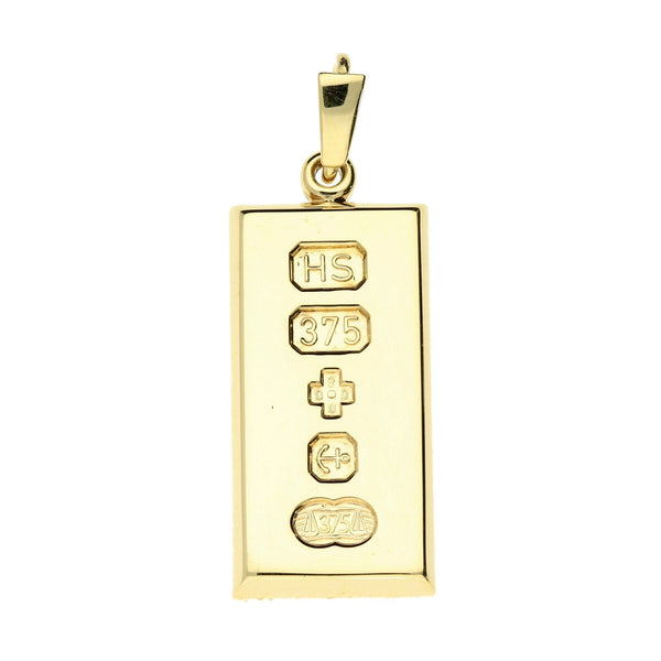 9ct Yellow Gold Ingot Pendant - 16.3g