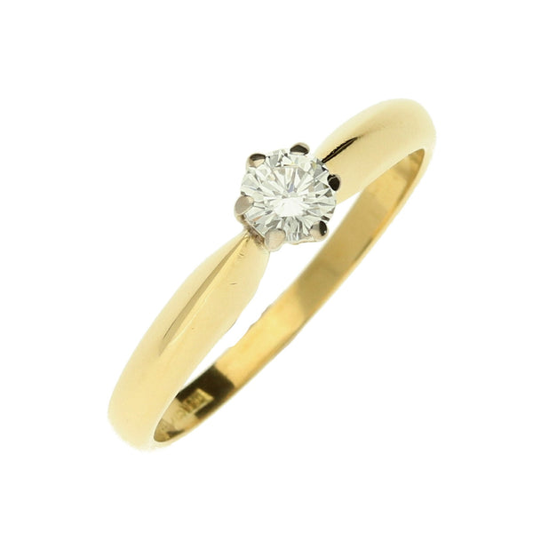 18ct Yellow Gold Diamond Engagement Ring - 0.25ct - Size N