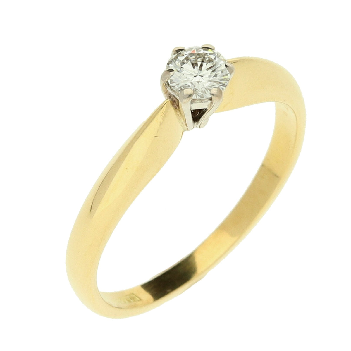 18ct Yellow Gold Diamond Engagement Ring - 0.25ct - Size N