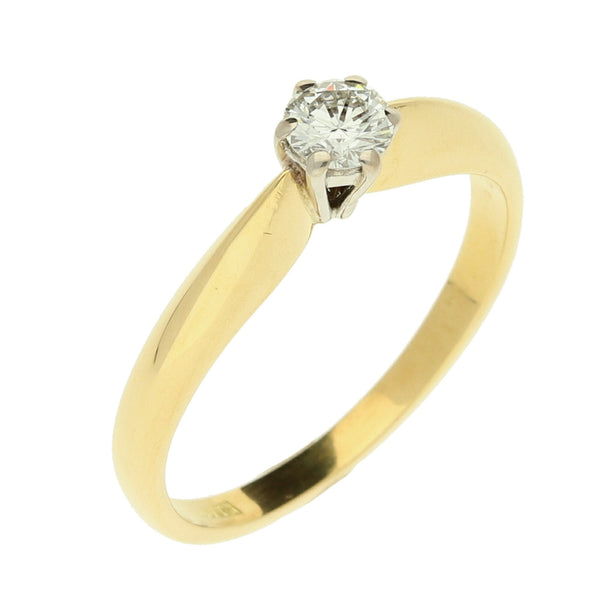18ct Yellow Gold Diamond Engagement Ring - 0.25ct - Size N