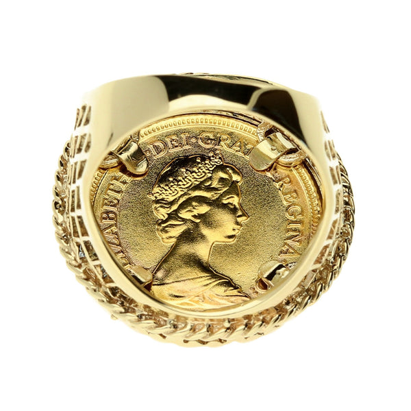 1982 Queen Elizabeth II Half Sovereign Ring - 8.6g