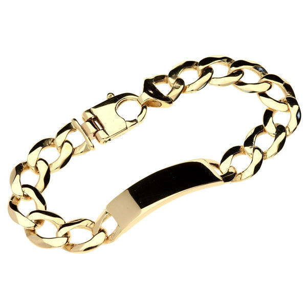 9ct Yellow Gold Large Identity Bracelet - 10 inch - 61.0g