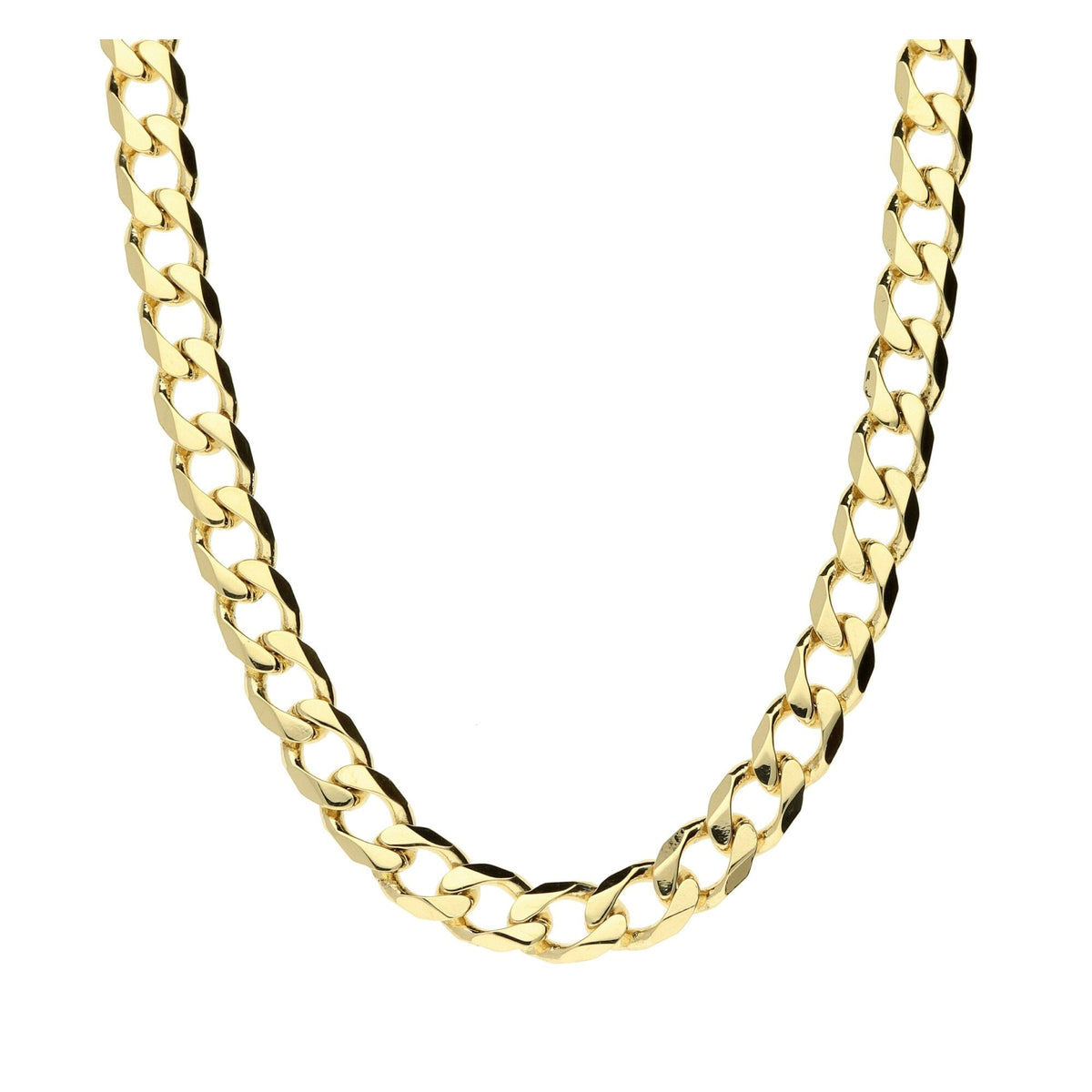 9ct Yellow Gold Flat Curb Chain - 18 inch - 21.7g