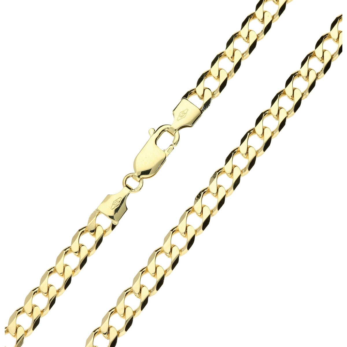 9ct Yellow Gold Flat Curb Chain - 18 inch - 21.7g
