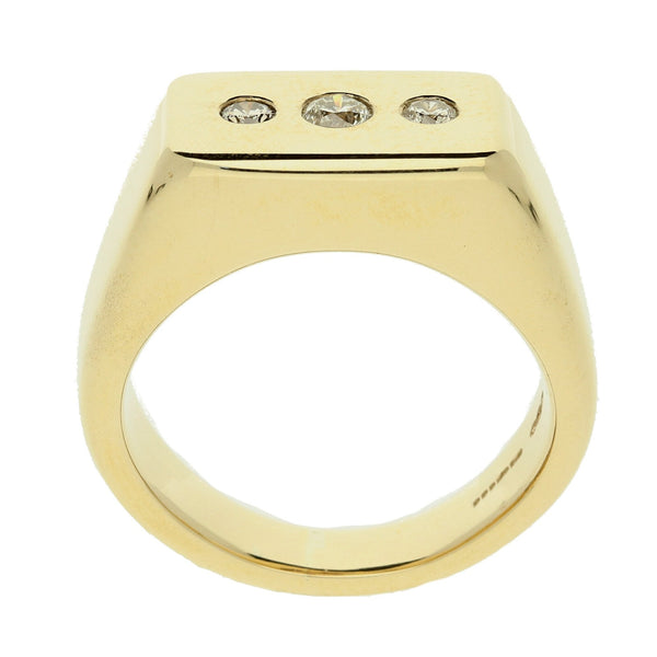 9ct Men's Heavy Gold Ring - Size W½- 28.9g