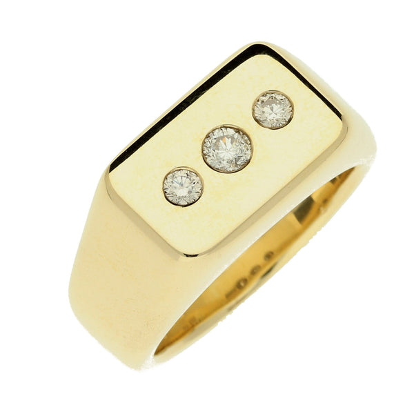 9ct Men's Heavy Gold Ring - Size W½- 28.9g