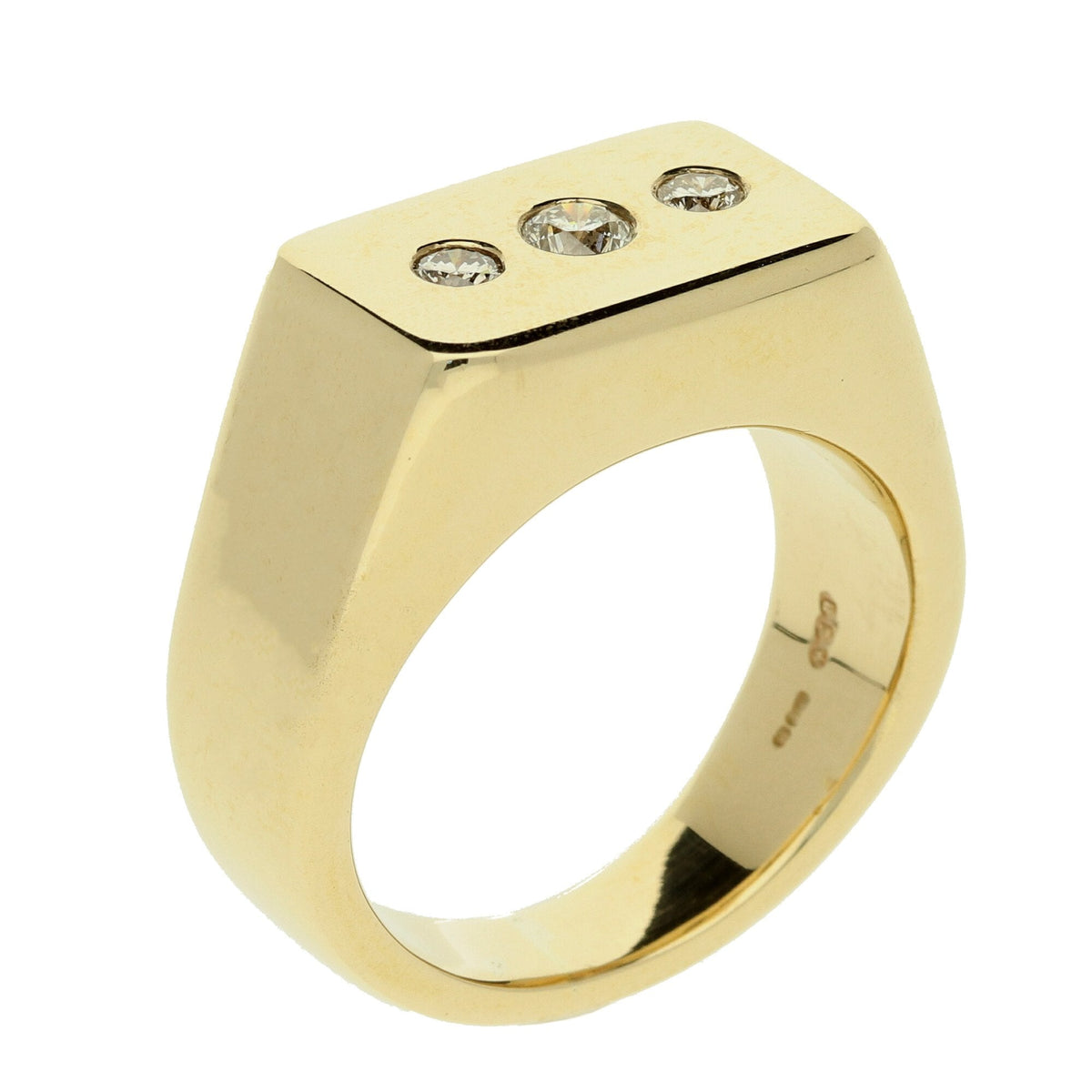 9ct Men's Heavy Gold Ring - Size W½- 28.9g