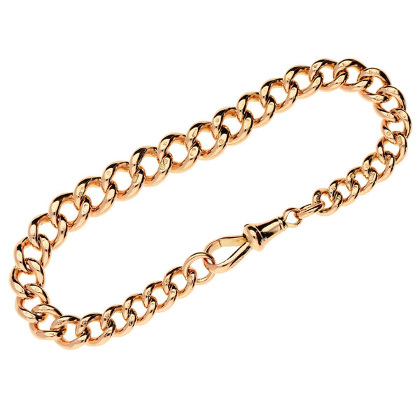 9ct Rose Gold Albert Bracelet - 8 Inch - 30.3g