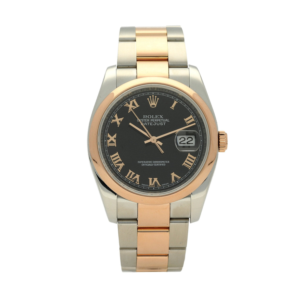 Datejust 116201 - Steel & Rose - Black Roman Dial - 2005