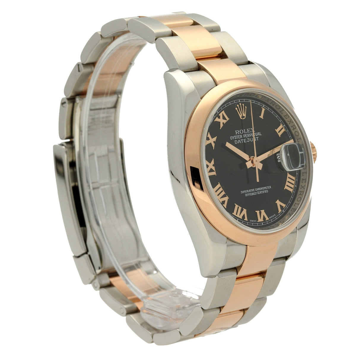 Datejust 116201 - Steel & Rose - Black Roman Dial - 2005