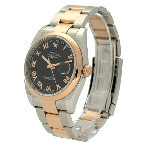 Datejust 116201 - Steel & Rose - Black Roman Dial - 2005
