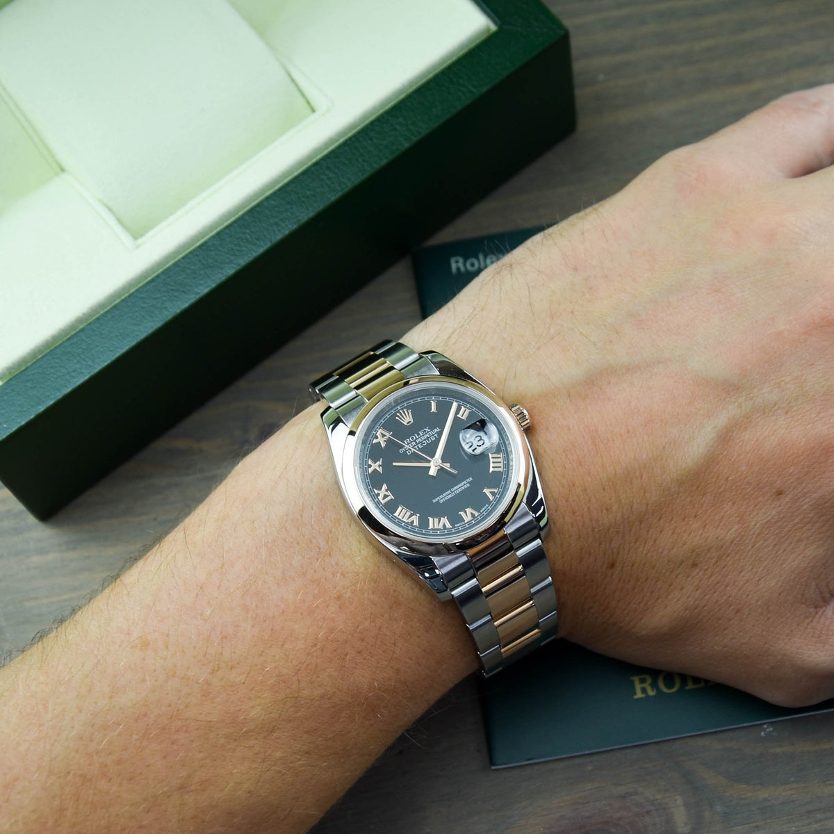 Datejust 116201 - Steel & Rose - Black Roman Dial - 2005
