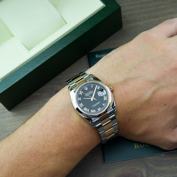 Datejust 116201 - Steel & Rose - Black Roman Dial - 2005
