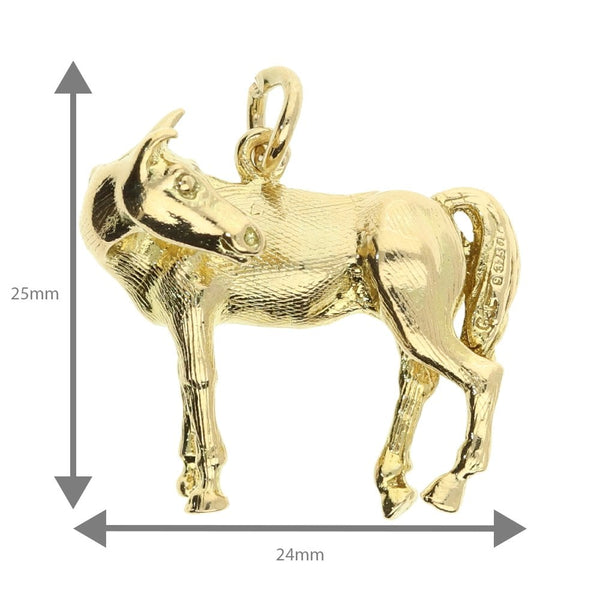 9ct Yellow Gold Horse Charm - 8.2g