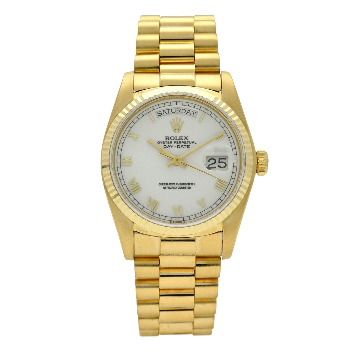 Day-Date 18038 - White Roman Dial - 18ct Gold - 1984