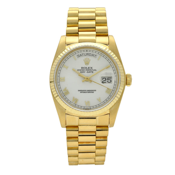 Day-Date 18038 - White Roman Dial - 18ct Gold - 1984
