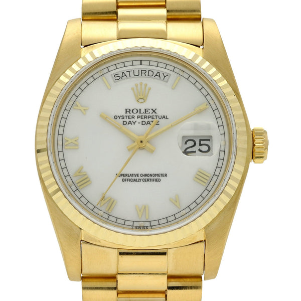 Day-Date 18038 - White Roman Dial - 18ct Gold - 1984