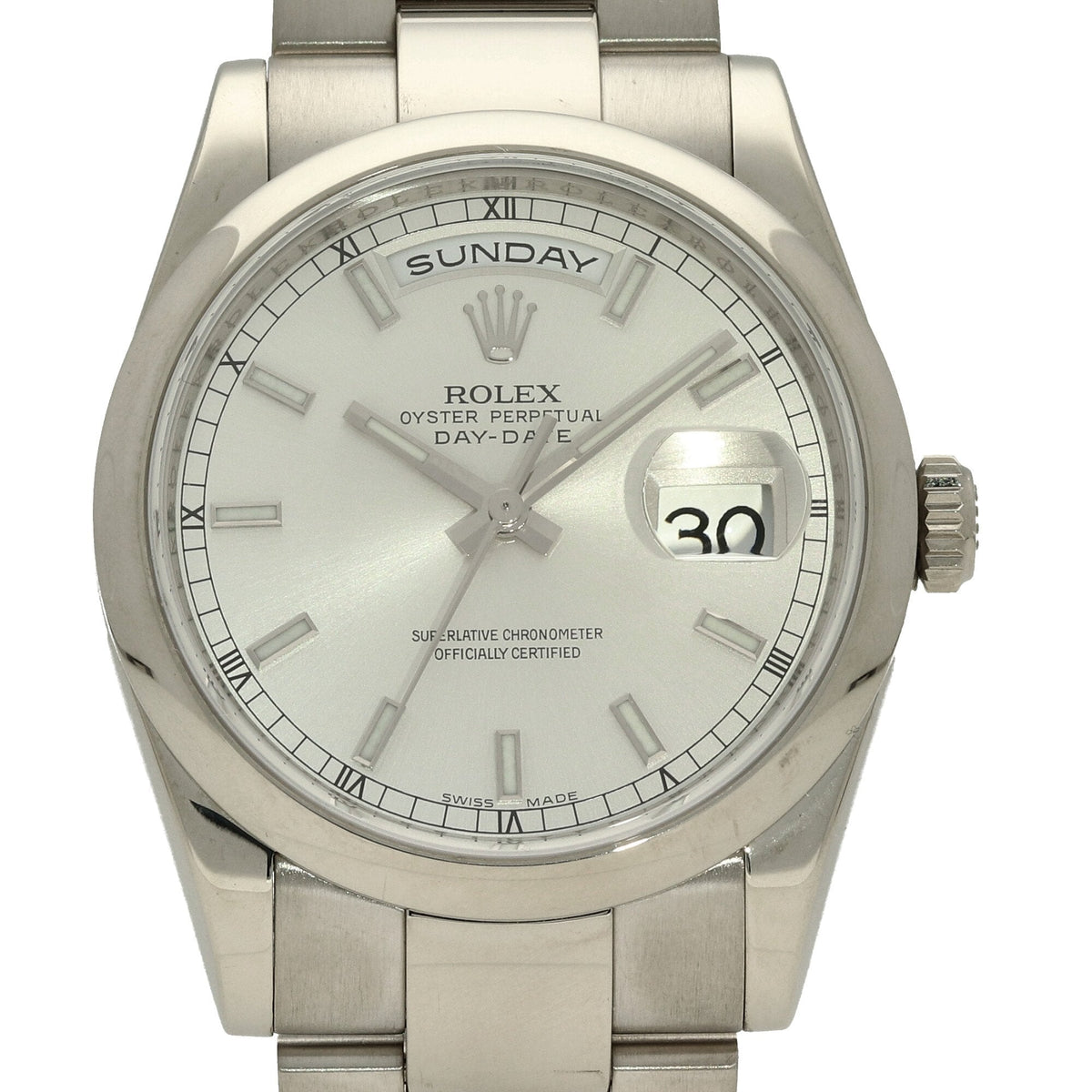 Day-Date 118209 - Silver Dial - White Gold - 2014