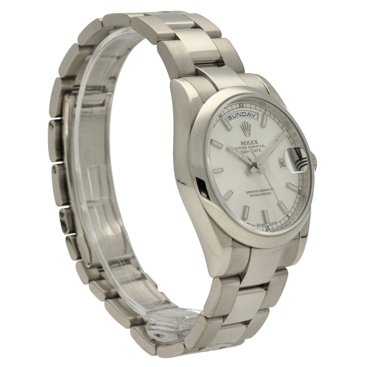 Day-Date 118209 - Silver Dial - White Gold - 2014