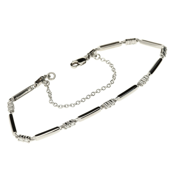 18ct White Gold Diamond Bracelet - 7.4g