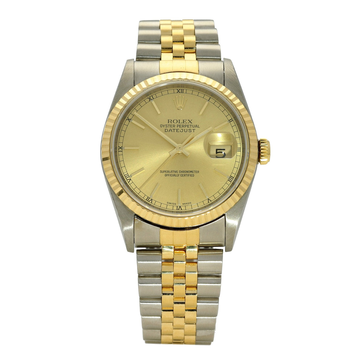 Datejust 16233 - Steel & Gold Watch - Champagne Dial - 2002