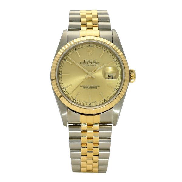Datejust 16233 - Steel & Gold Watch - Champagne Dial - 2002