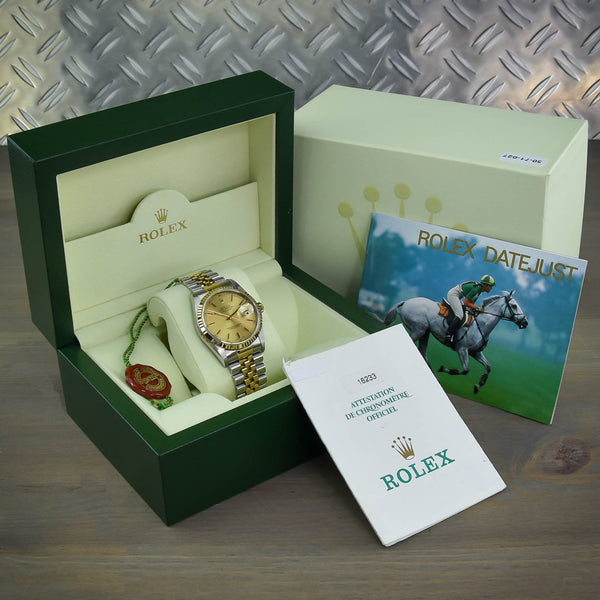 Datejust 16233 - Steel & Gold Watch - Champagne Dial - 2002