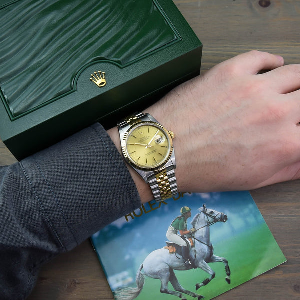 Datejust 16233 - Steel & Gold Watch - Champagne Dial - 2002