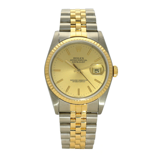 Datejust 16223 - Steel & Gold Watch - Champagne Dial - 1988