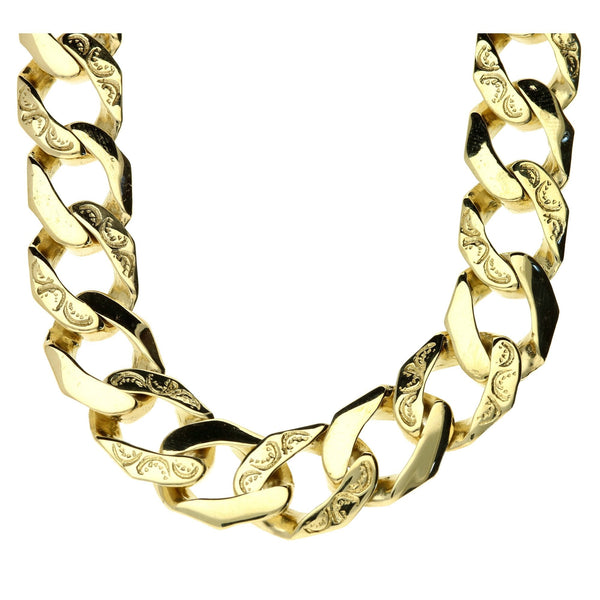 9ct Yellow Gold 31 inch Heavy Curb Chain - 146.2g