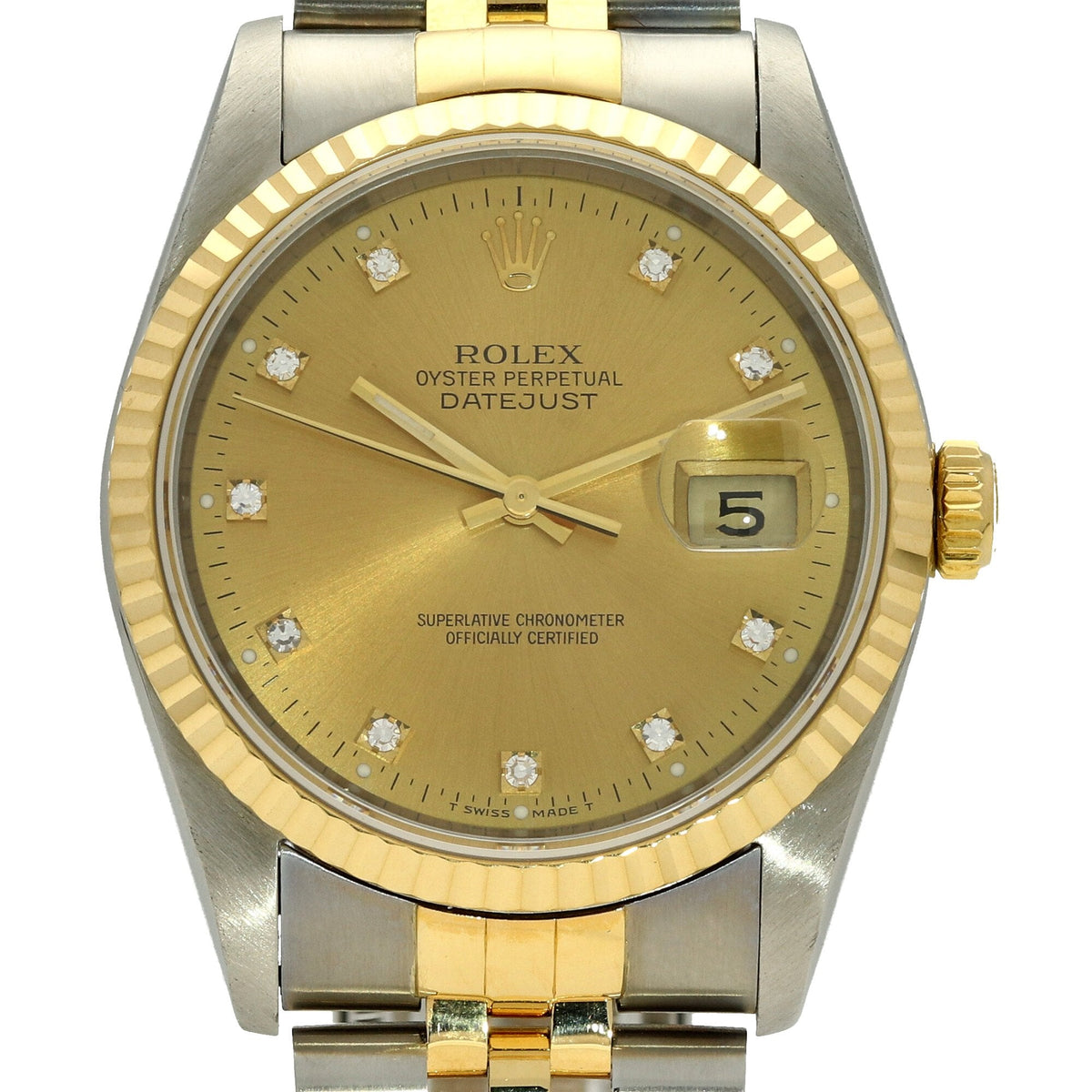 Datejust 16223 - Steel & Gold Watch - Diamond Dial - 1990