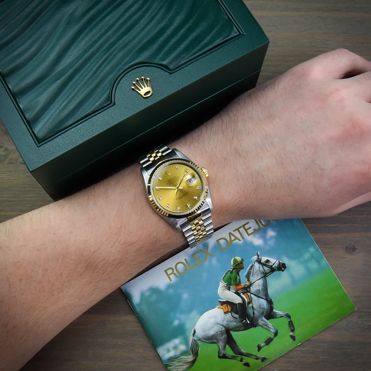 Datejust 16223 - Steel & Gold Watch - Diamond Dial - 1990