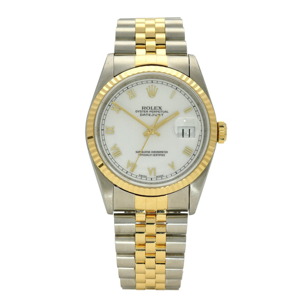 Datejust 16223 - Steel & Gold Watch - White Dial - 1999