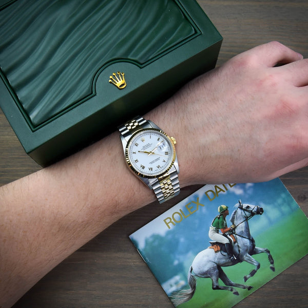 Datejust 16223 - Steel & Gold Watch - White Dial - 1999