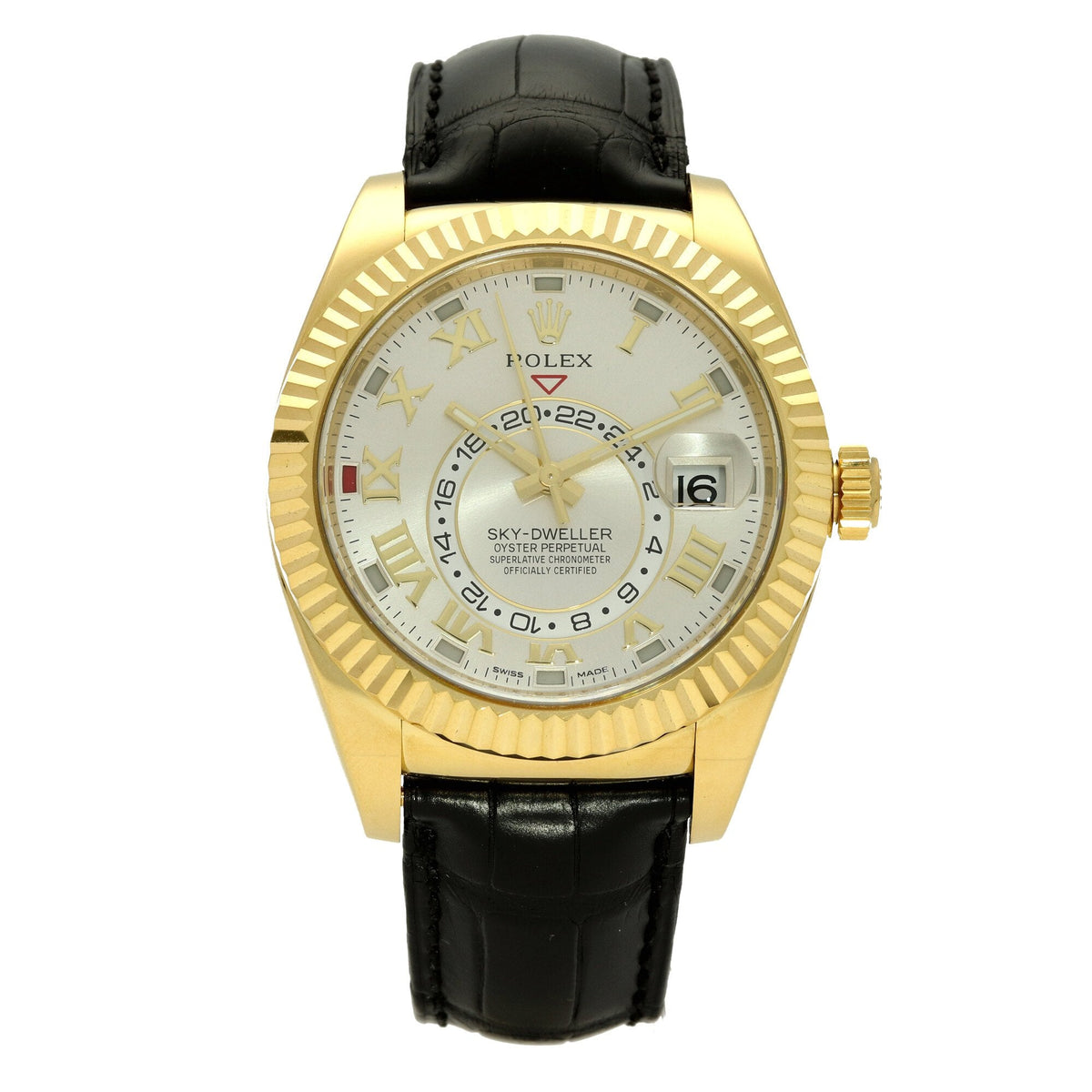 Sky-Dweller 326138 - Gents Gold Watch - Silver Dial - 2017