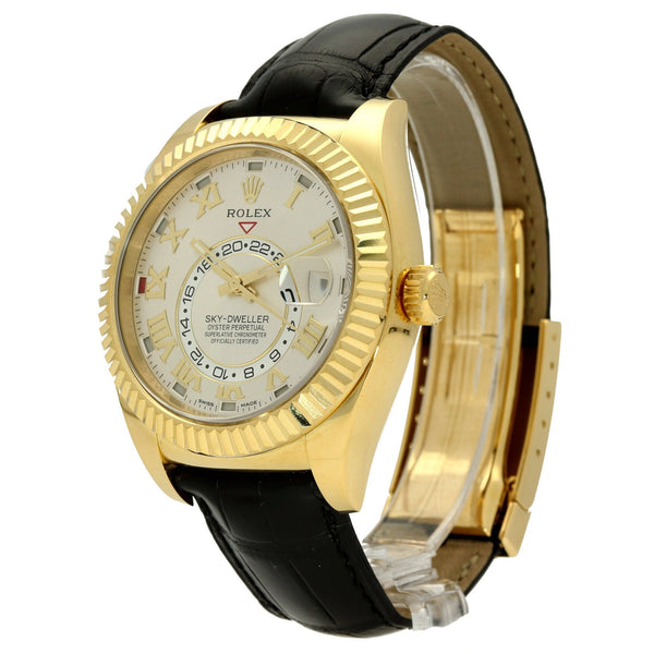Sky-Dweller 326138 - Gents Gold Watch - Silver Dial - 2017