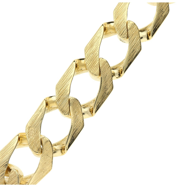 9ct Yellow Gold 10" Heavy Patterned Curb Bracelet - 105.4g