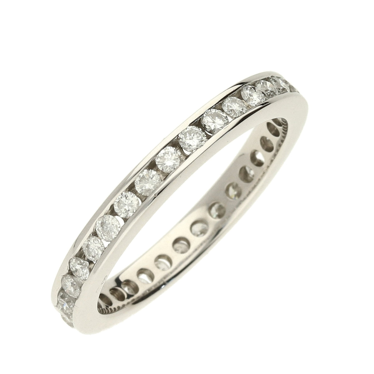 18ct White Gold Full Eternity Ring - Size S½ - 1.00ct