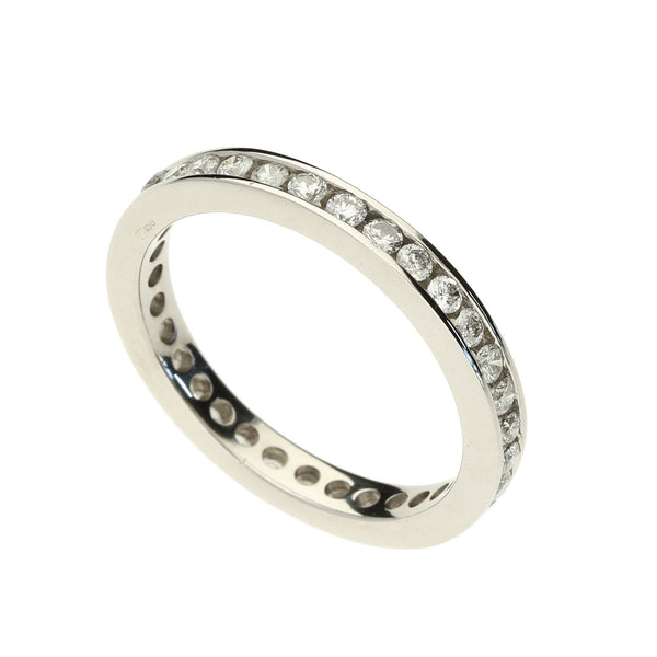 18ct White Gold Full Eternity Ring - Size S½ - 1.00ct