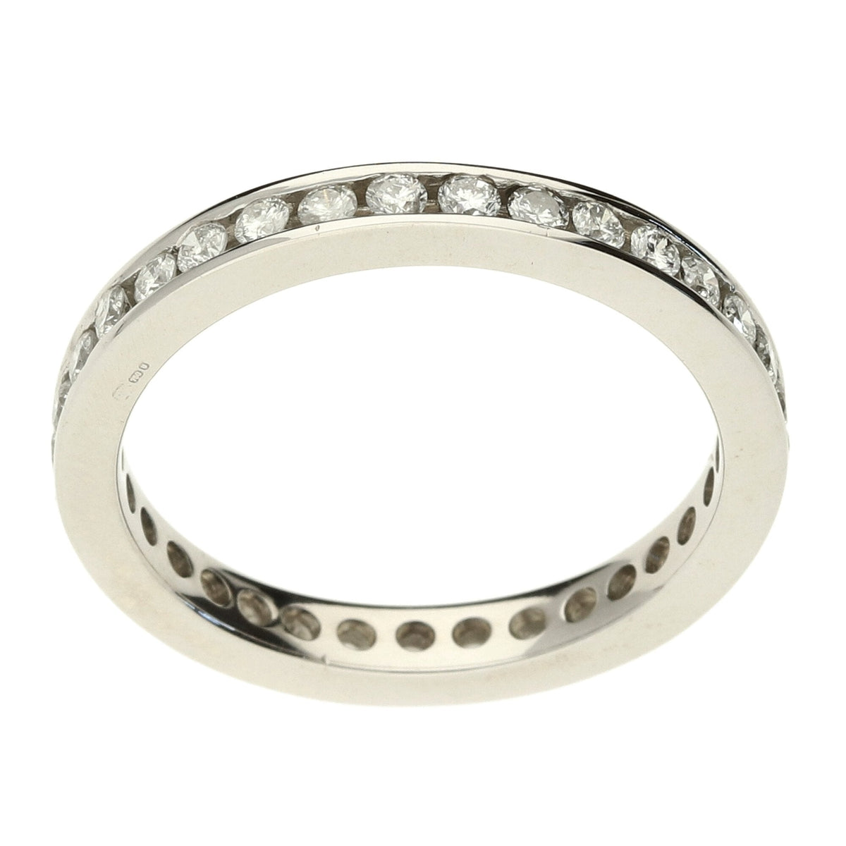 18ct White Gold Full Eternity Ring - Size S½ - 1.00ct