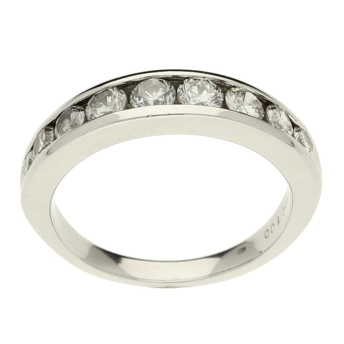 Platinum Graduated Half Eternity Ring - Size M - 1.00ct