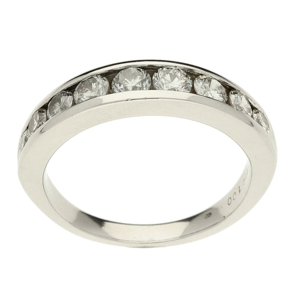 Platinum Graduated Half Eternity Ring - Size M - 1.00ct