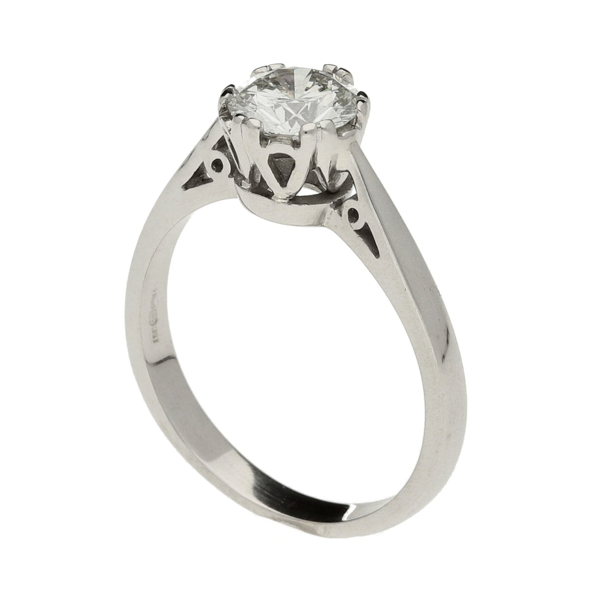18ct White Gold Engagement Ring - Size J½ - 0.75ct