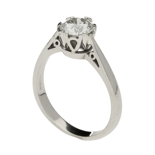 18ct White Gold Engagement Ring - Size J½ - 0.75ct