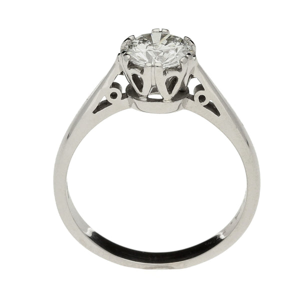 18ct White Gold Engagement Ring - Size J½ - 0.75ct