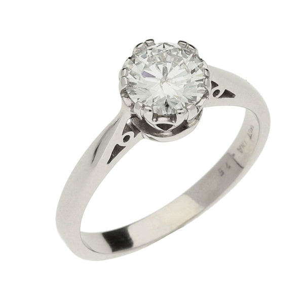 18ct White Gold Engagement Ring - Size J½ - 0.75ct