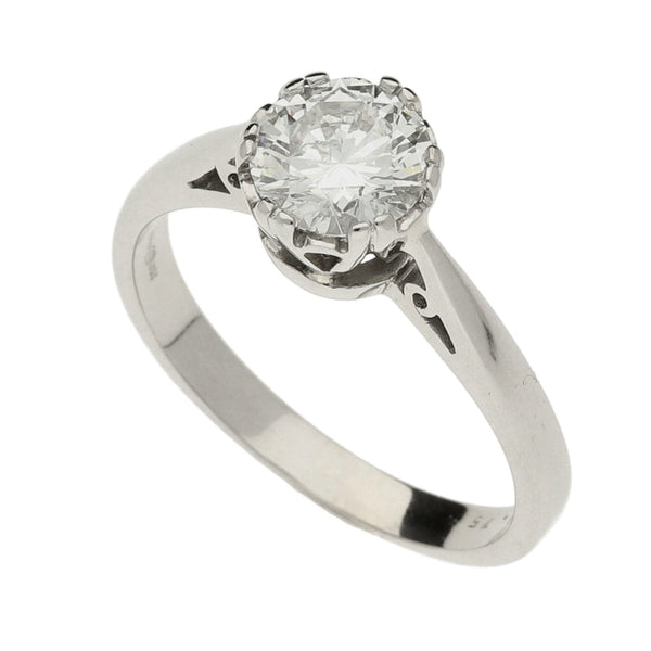 18ct White Gold Engagement Ring - Size J½ - 0.75ct