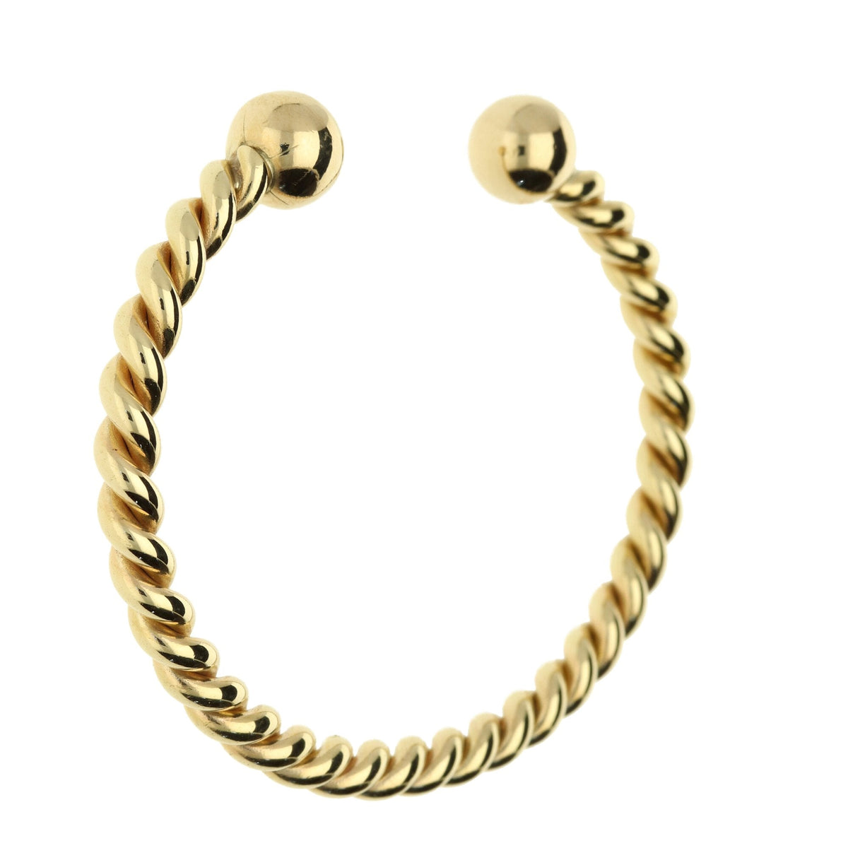 9ct Yellow Gold Twisted Torque Bangle - 32.6g