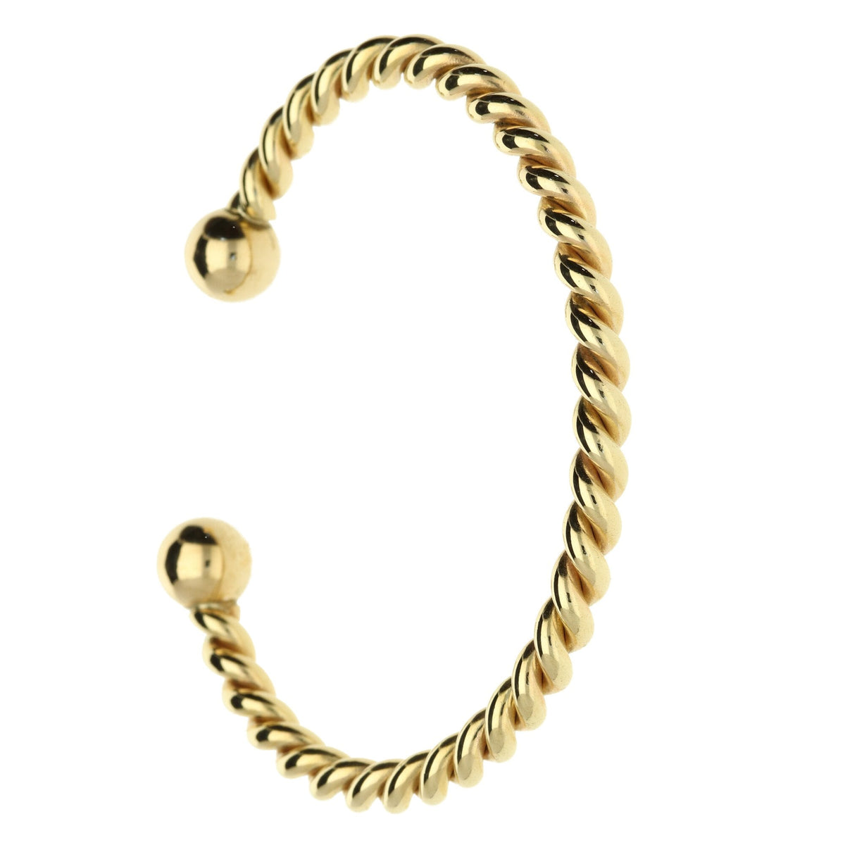 9ct Yellow Gold Twisted Torque Bangle - 32.6g